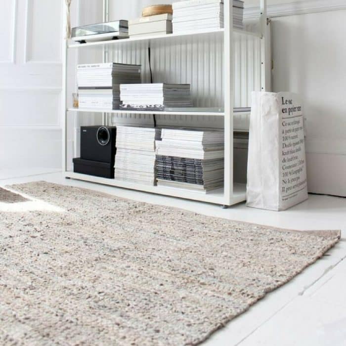 Alfombra de cuero beige-18072