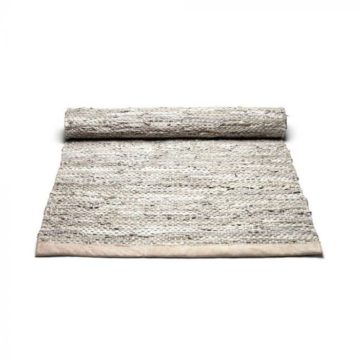 Alfombra de cuero beige-0
