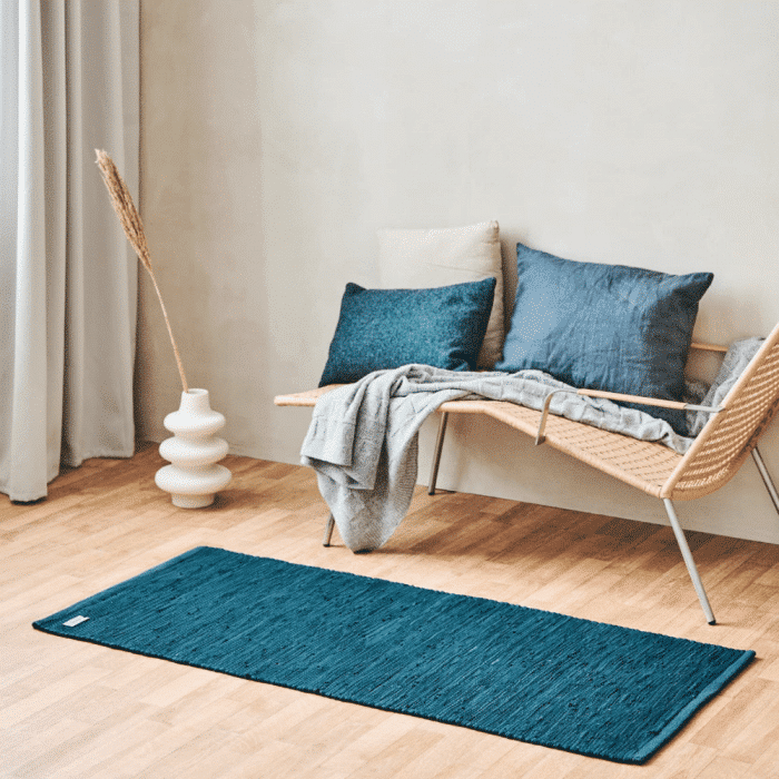 Petroleum Blue cotton rug