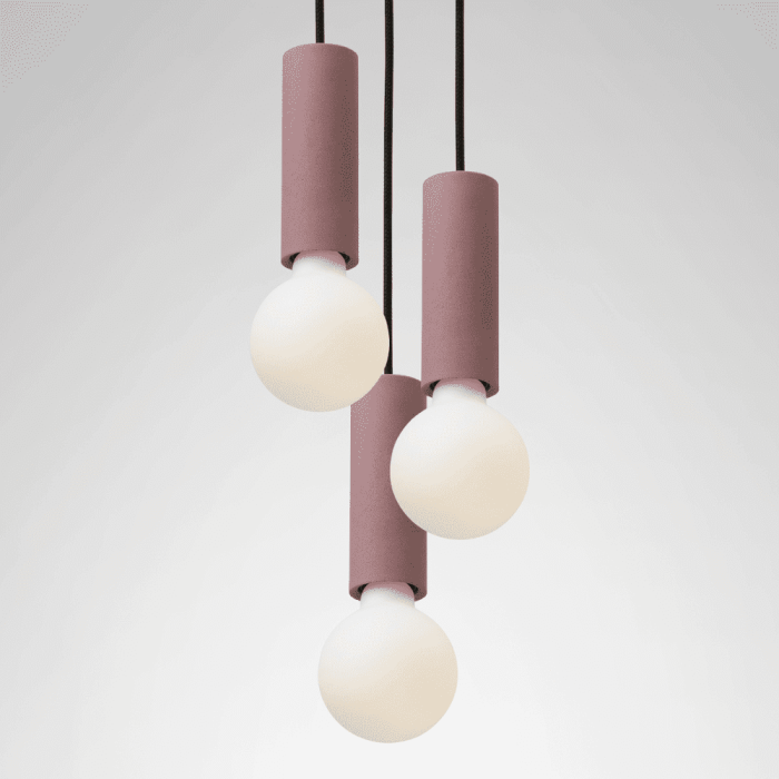 lámpara-de-techo-colgante-ila-trio-burgundy-platodesign-ekohunters-sostenibilidad-diseño-ecológico-sostenible